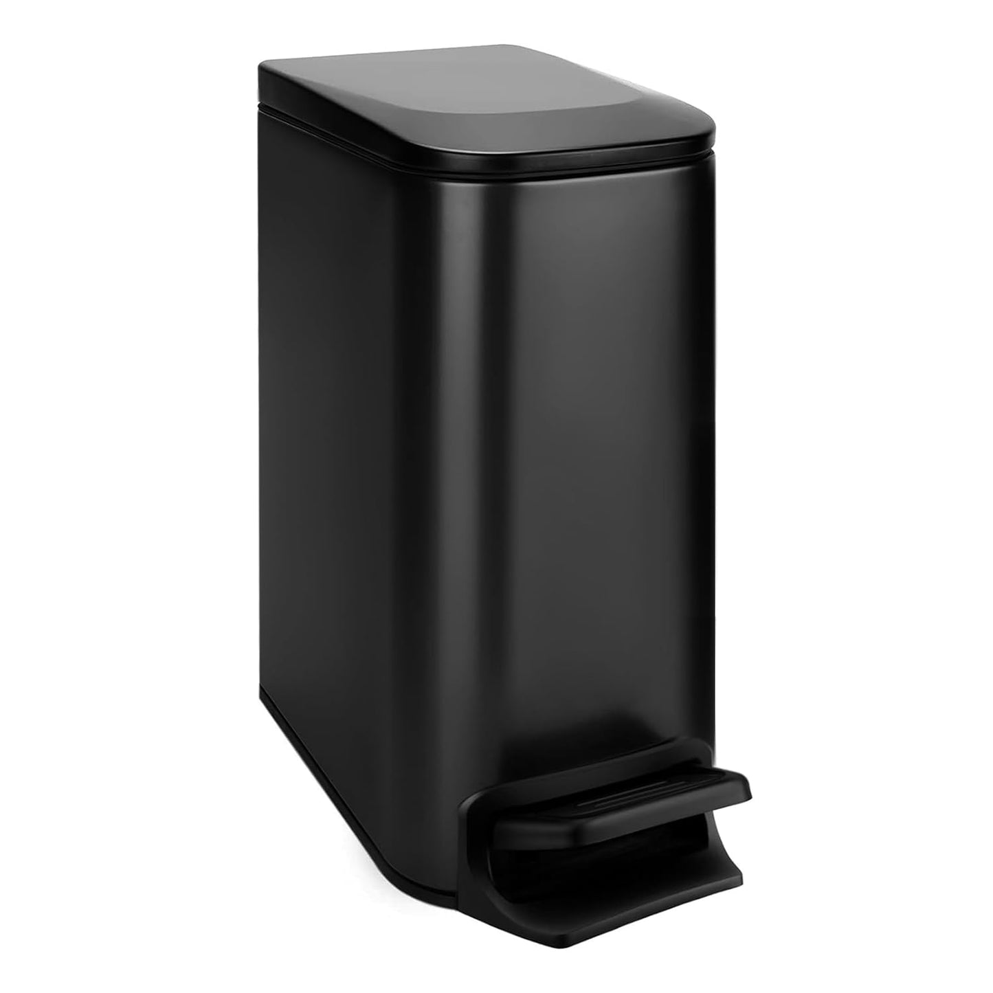 TIPGO Slim Bathroom Trash Can with Lid Soft Close, Step Pedal, 6 Liter / 1.6 Gallon Stainless Steel Trash Bin, Small Garbage Can for Bedroom, Office, Kitchen (Navy Blue)