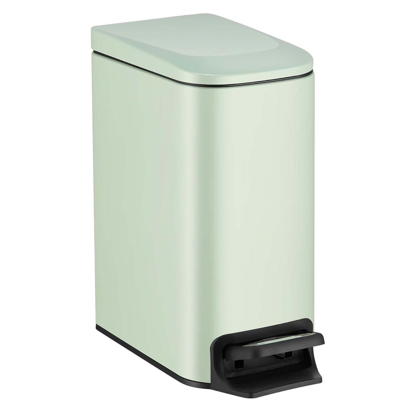 TIPGO Slim Bathroom Trash Can with Lid Soft Close, Step Pedal, 6 Liter / 1.6 Gallon Stainless Steel Trash Bin, Small Garbage Can for Bedroom, Office, Kitchen (Navy Blue)