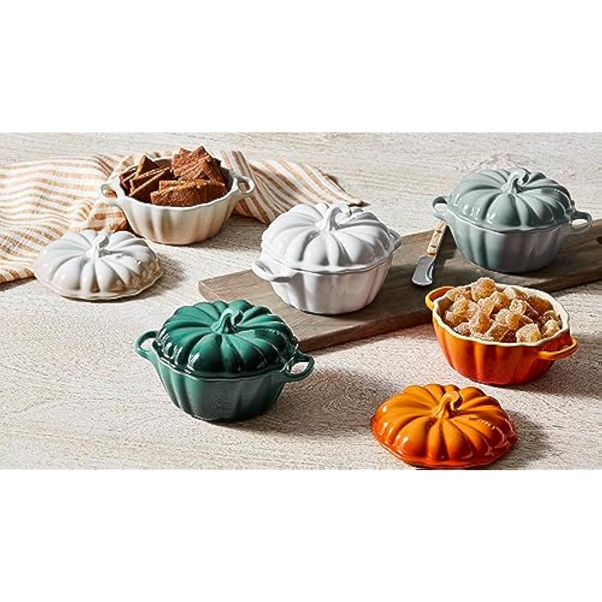 Le Creuset Stoneware Pumpkin Mini Cocotte, 12 oz., Olive