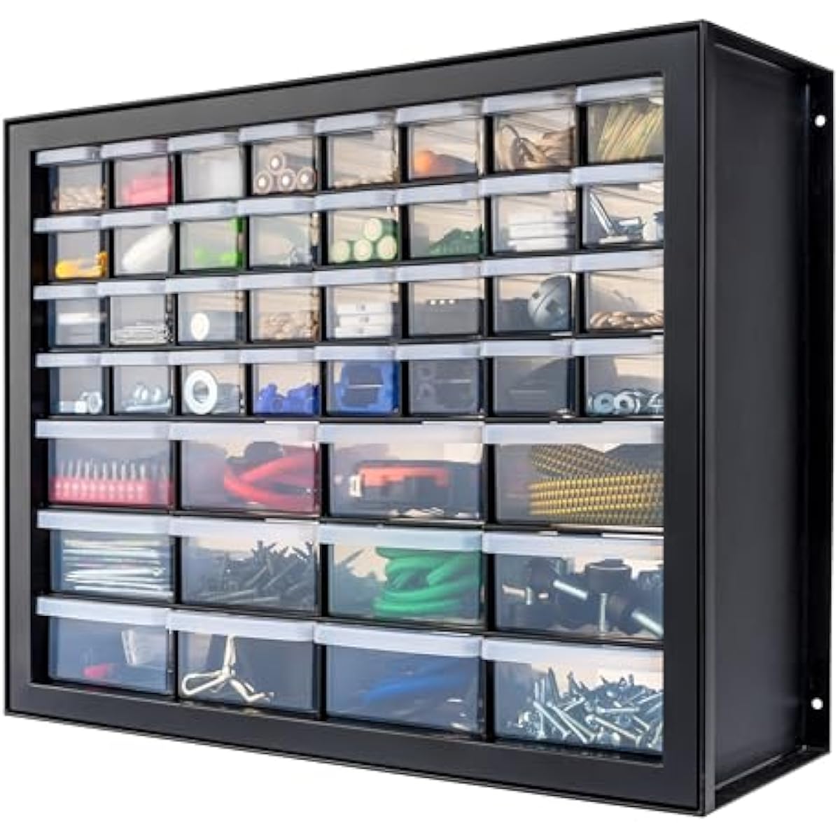 IRIS USA Small Parts Storage, Made in USA, Cabinet, 44-Drawer Organizer for Screws, Nuts, Bolts, Electronics, Hardware, Beads, Crafts, Building Bricks, Stackable Garage Storage – Black