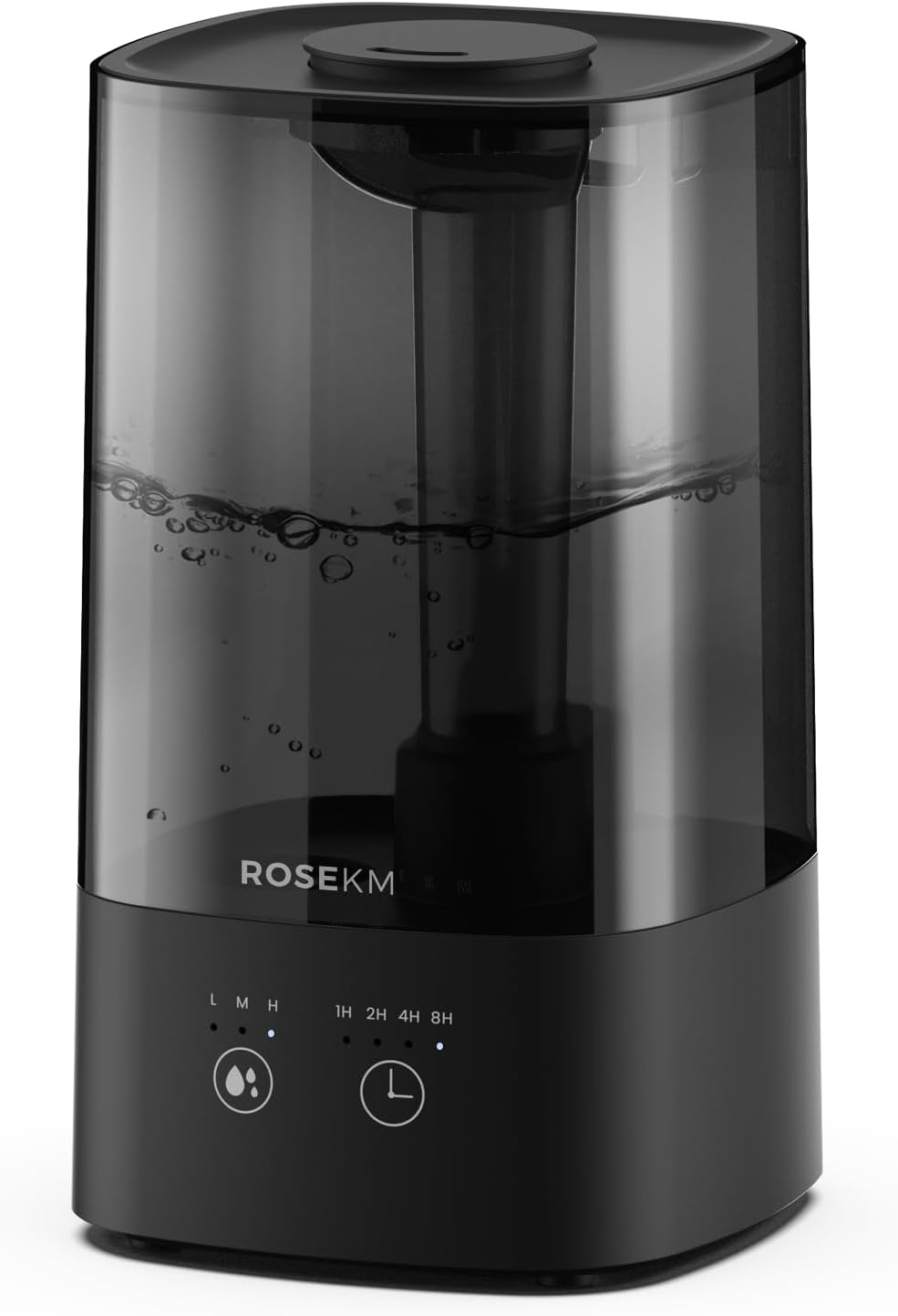Humidifiers for Bedroom, 2.0L Cool Mist Humidifier for Home Plant and Baby Nursery, Quiet Ultrasonic Humidifier with 360° Nozzle, Auto Shut-Off, Filterless, Black