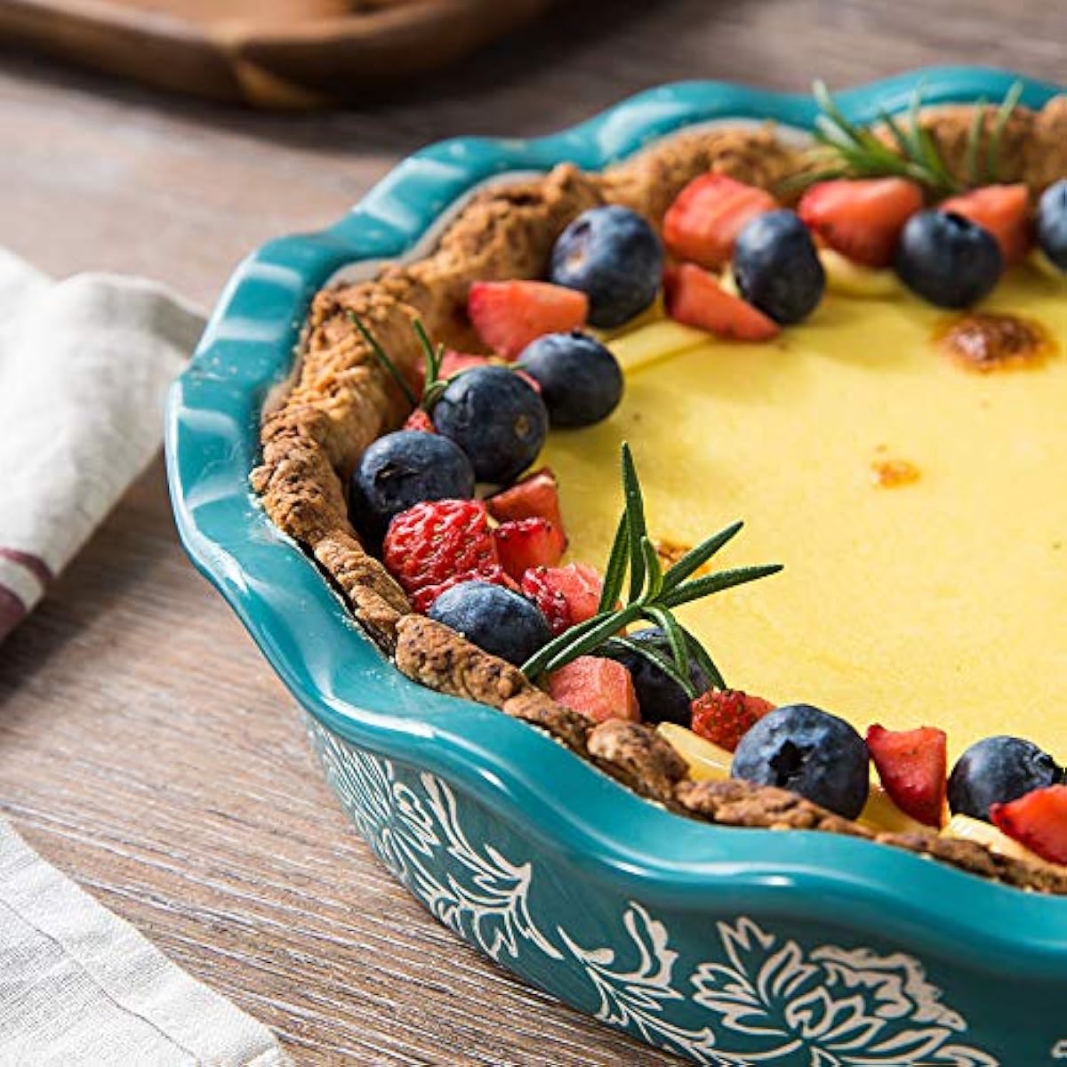Wisenvoy Pie Pan Ceramic Pie Dish Pie Plate Deep Dish Pie Pan Non-Stick Pie Pans for Baking Pie Pans Pie Dishes