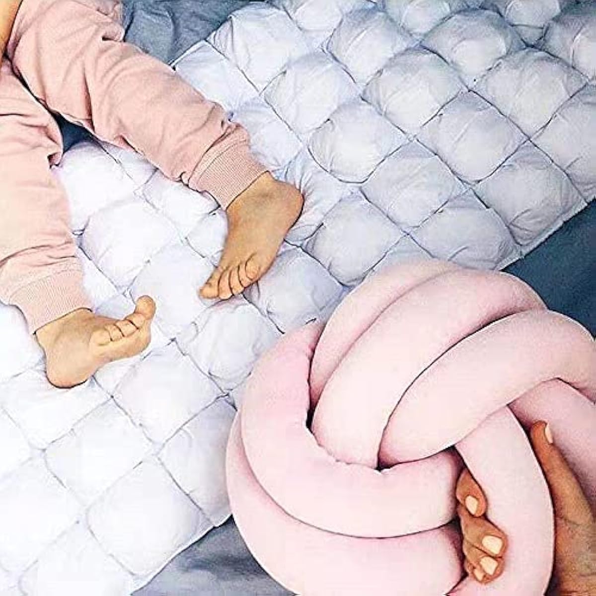 Knot Pillow Ball Round Cushion Pillows, Children Room Decoration Plush Toys Calming Stress Relief Toy (Yellow,8.5in/22cm)