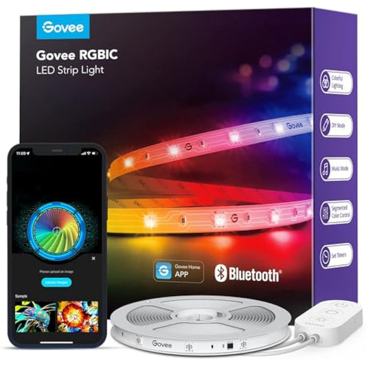 Govee RGBIC LED Strip Lights, Smart LED Lights for Bedroom, Bluetooth LED Lights APP Control, DIY Multiple Colors on One Line, Color Changing LED Strip Lighting Music Sync, Home Decor, 16.4ft