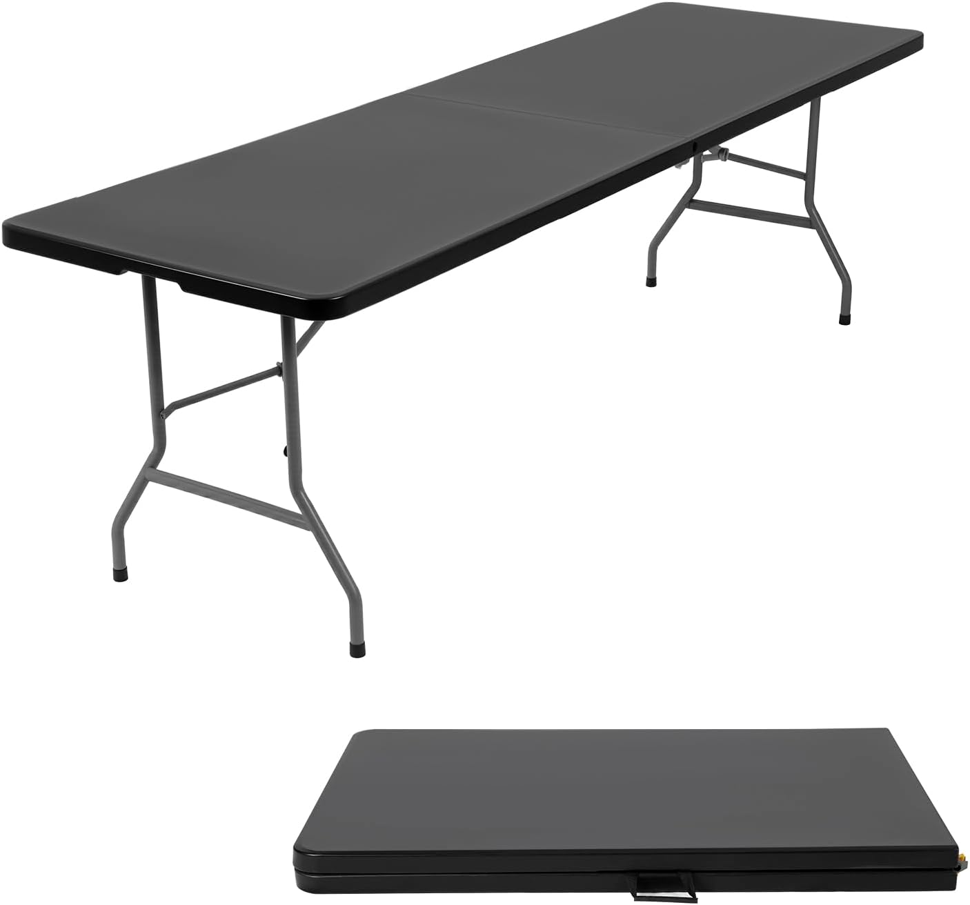 FDW Folding Half Portable Foldable Table for Parties Backyard Events (White, 6 FT 70 * 29) (White, 6 FT)