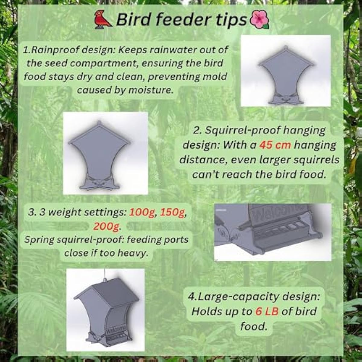 Wildpark Squirrel Proof Bird Feeders for Outdoors, 5LB Metal Hanging Feeders, Large Wild Feeders for Cardinals, Chickadees, Durable Backyard Feeders -One in Blue