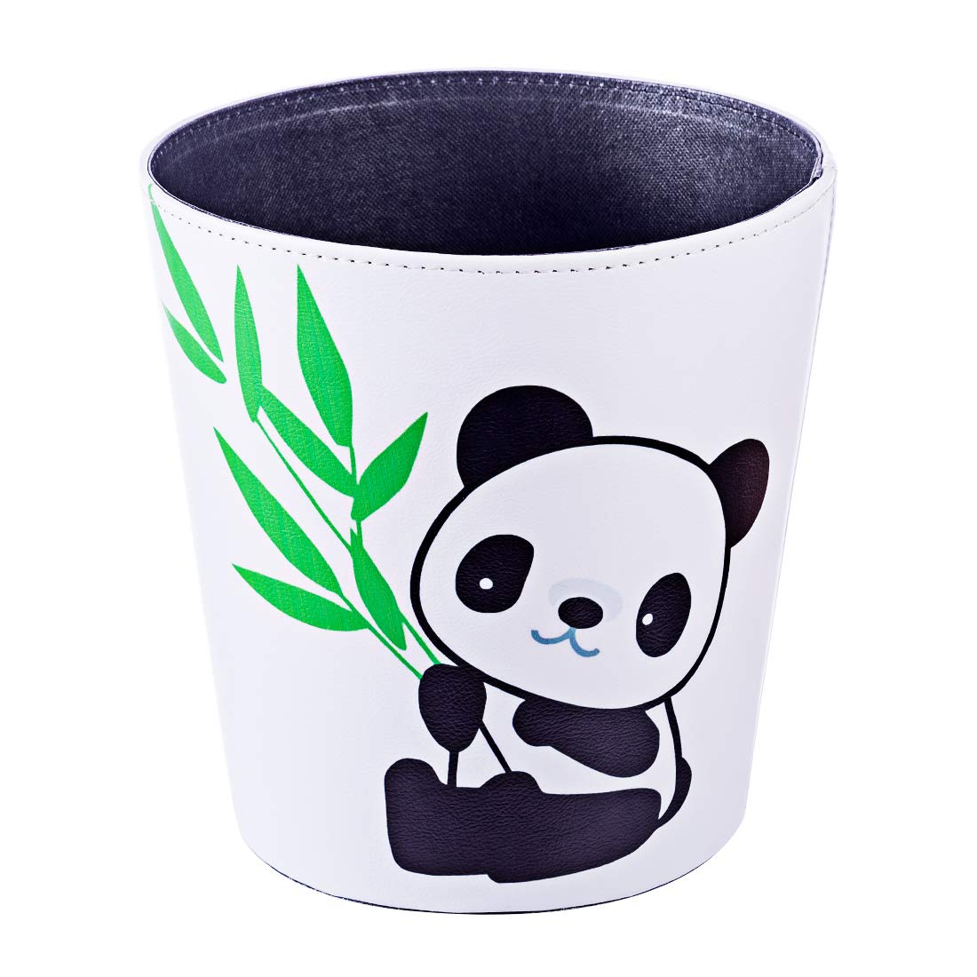10L/2.64 Gallon Trash Can, Decorative Waste Basket, PU Leather Waste Paper Basket, Waterproof Garbage Can for Bathroom, Bedroom, Office, Kitchen and Living Room - Cat-2