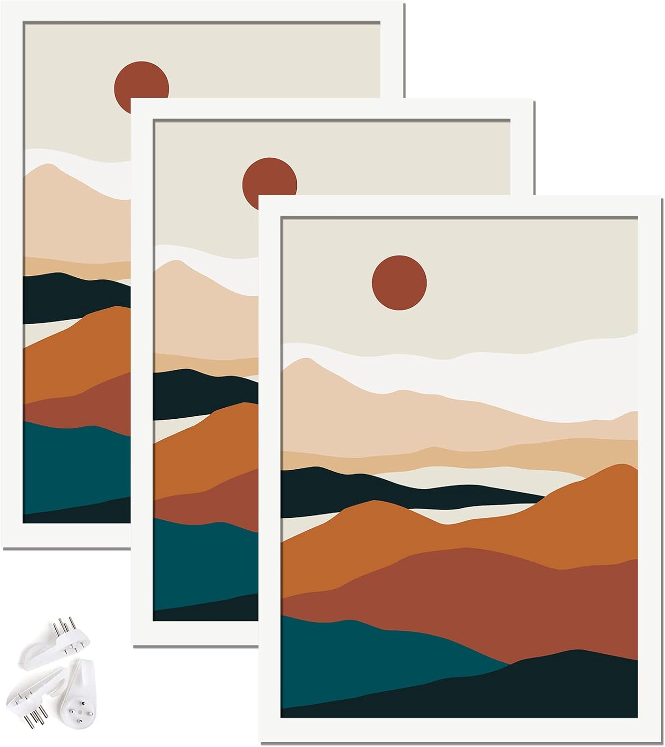 Black 16x24 Picture Frame Set of 3, High Transparent Frame for 16 By 24 Photo Collage Canvas Poster Size Wall Mount and Tabletop Horizontally Vertically (Black, 16 x 24 inches)