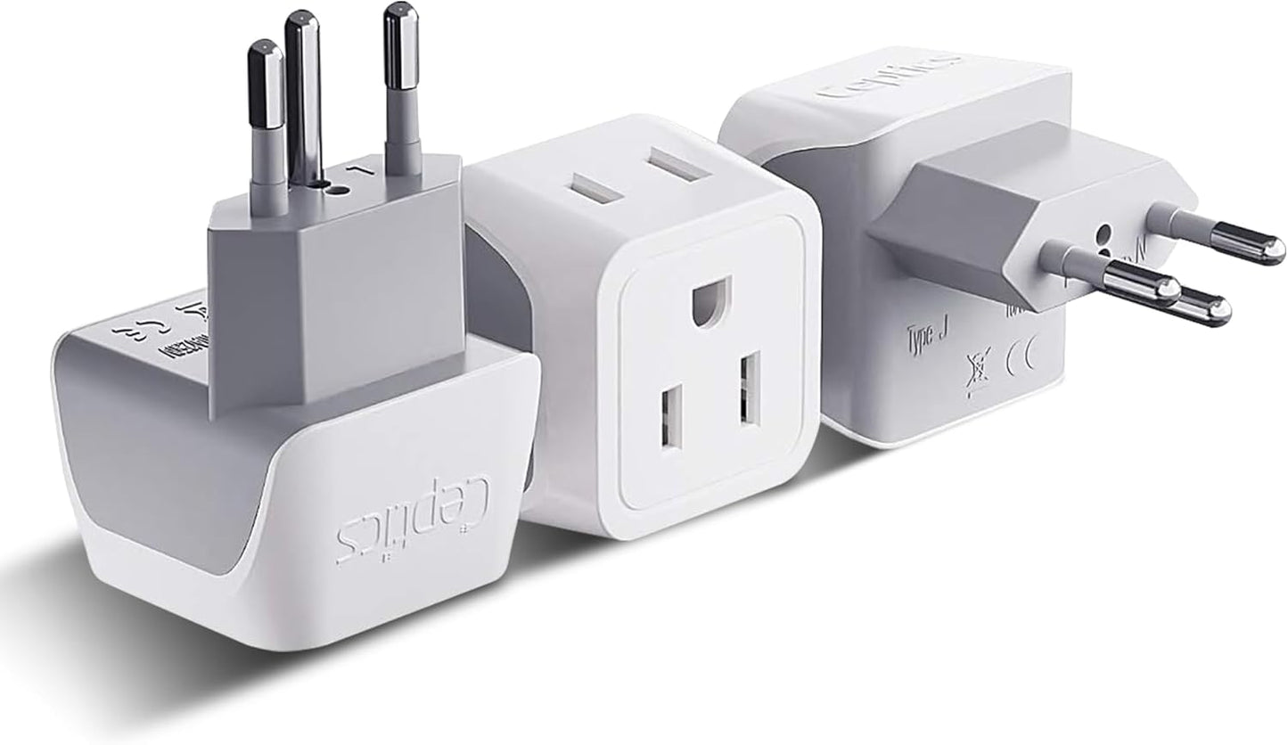 Ceptics Universal Travel Adapter, 45W International Power Adapter with PD & QC 3.0 Dual USB-C, 3 USB Travel Adapter Worldwide, Type I C G A Outlets 110V 220V A/C - EU Euro US UK (11-KU)
