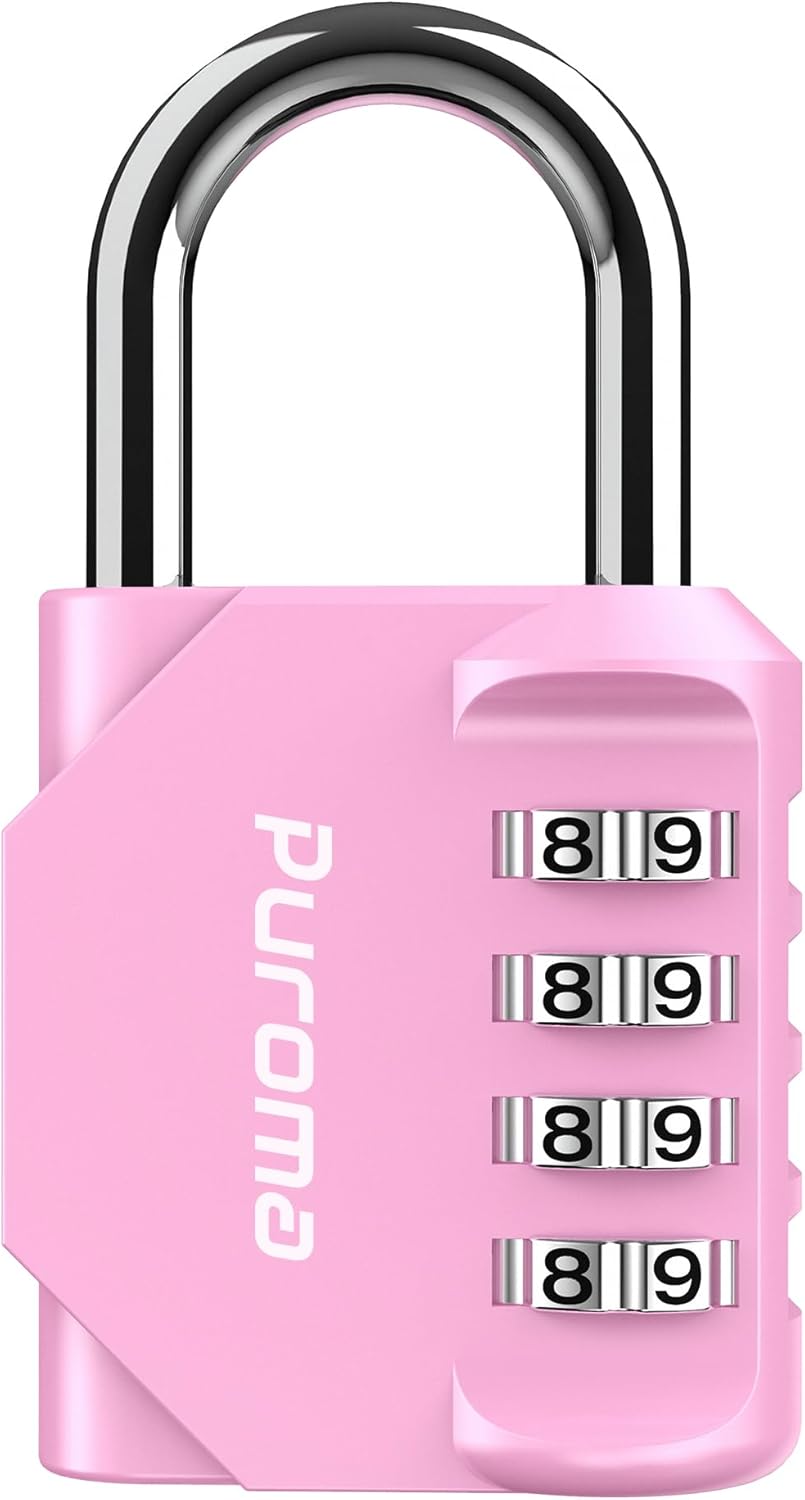 Puroma 2 Pack Combination Lock for Locker 4 Digit Outdoor Waterproof Padlock for School, Gym, Sports, Fence, Toolbox, Gate, Case, Outdoor, Hasp Storage (Black)