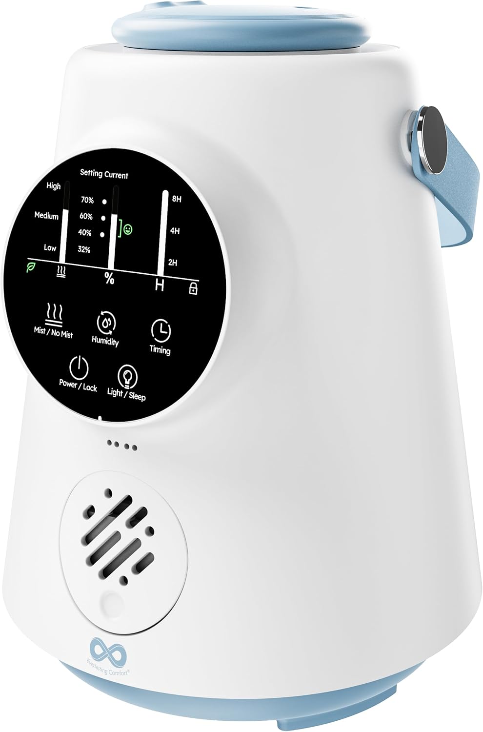 Everlasting Comfort 2.5L Top Fill Humidifier – Upgraded Easy to Clean 20HR Runtime Cool Mist Air Moisturizer for Bedroom, Home, Nursery & Large Room, Whisper-Quiet Soothing Hydration for Baby & Kids