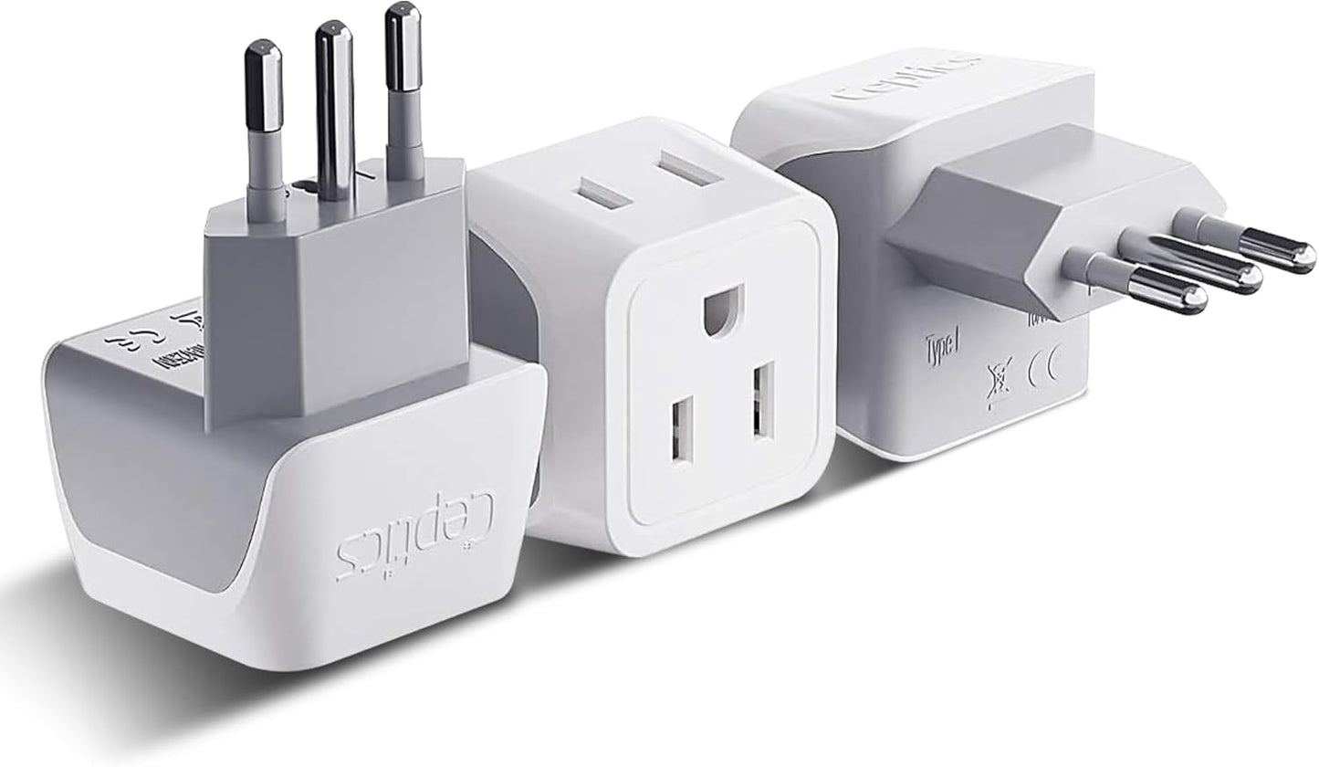 Ceptics Universal Travel Adapter, 45W International Power Adapter with PD & QC 3.0 Dual USB-C, 3 USB Travel Adapter Worldwide, Type I C G A Outlets 110V 220V A/C - EU Euro US UK (11-KU)