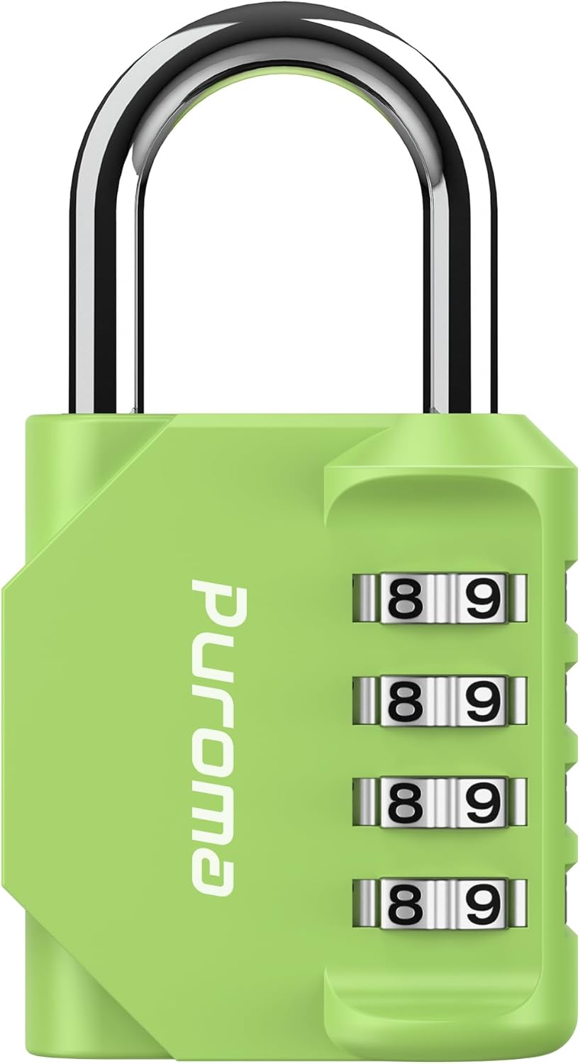 Puroma 2 Pack Combination Lock for Locker 4 Digit Outdoor Waterproof Padlock for School, Gym, Sports, Fence, Toolbox, Gate, Case, Outdoor, Hasp Storage (Black)
