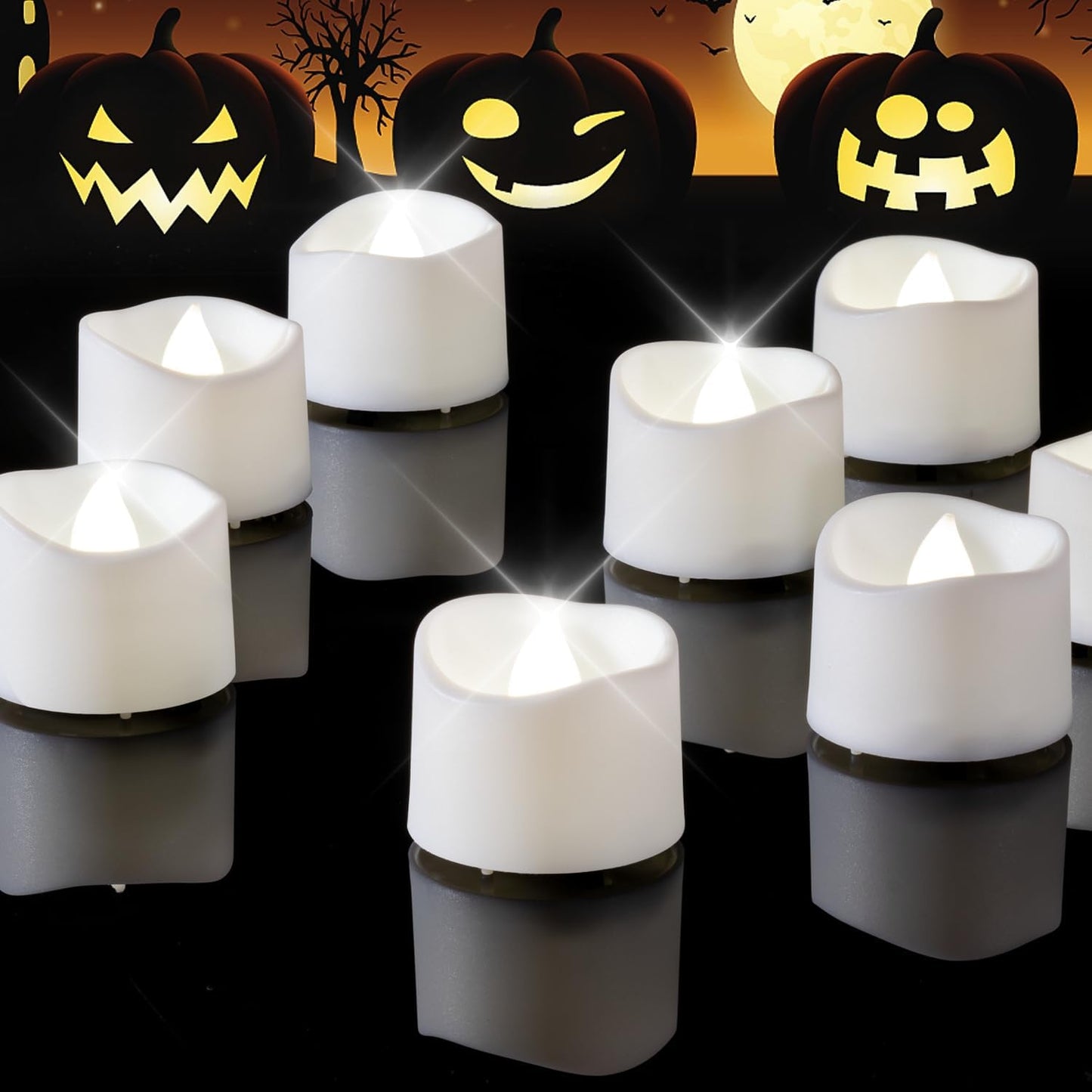 Homemory 24Pcs Flickering Flameless Candle Battery Operated, 200+Hours Fake Electric LED Tea Lights for Votive, Centerpiece Table Decorations, Wedding, Aniversary, Halloween, Christmas