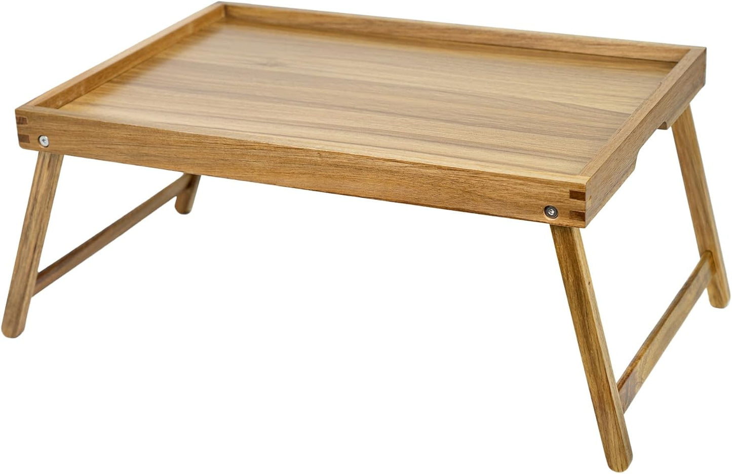 VaeFae Acacia Bed Table Tray, Wooden Breakfast Tray with Folding Legs, Bed Tray for Eating and Laptop, Eating Trays for Bedroom