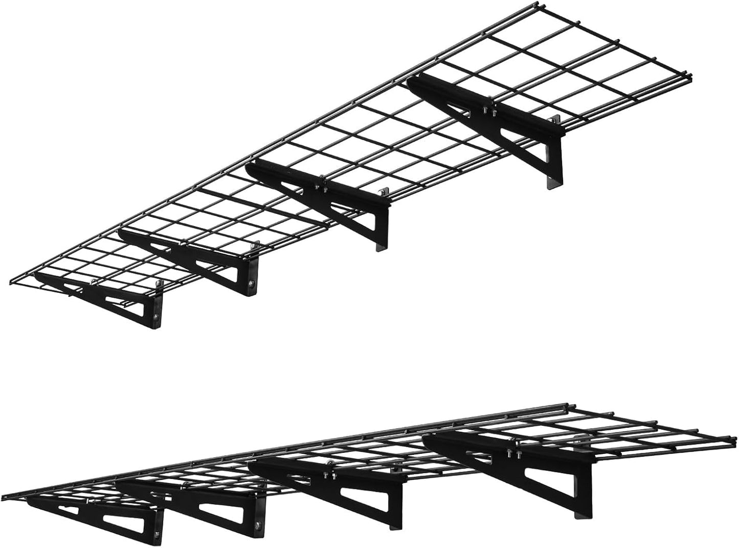 VEVOR 3-Tier Heavy Duty Wall Garage Shelving, 1 x 3 ft Steel Wall Mounted Shelving Unit, 11 x 36 Inch Per Shelf Floating Storage Metal Rack for Garage with 450 lbs Total Weight Capacity, Black