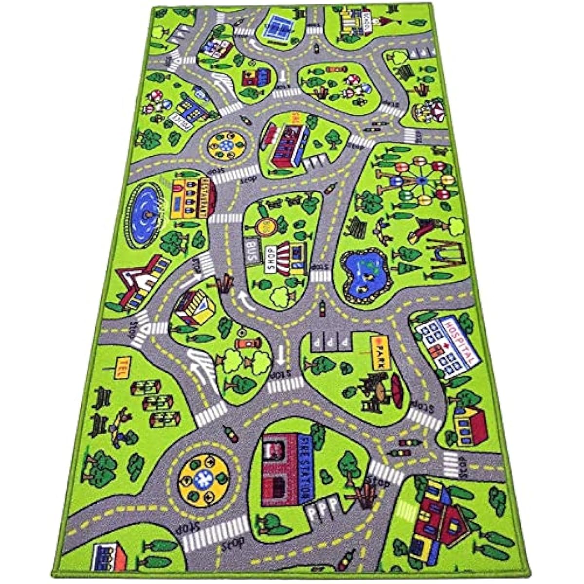 ToyVelt Carpet Playmat Kids Rug - Large 60” x 32” Educational City Road Traffic Mat for Kids Ages 3–12 - Preschool Rug & Play Room Carpet with Skid-Proof Backing - Bedroom & Playroom