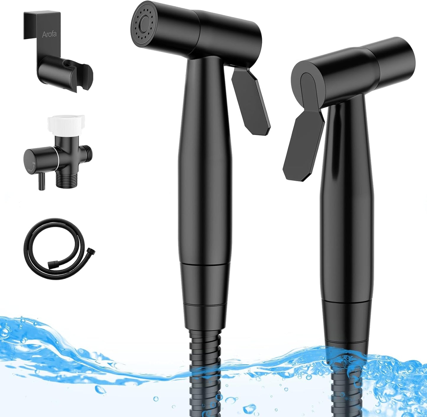 Arofa Handheld Toilet Bidet Sprayer for Toilet-Adjustable Water Pressure Control with Bidet Hose for Feminine Wash, Stainless Steel Brushed Nickel Bidet Faucet Cloth Diaper for Baby Wash