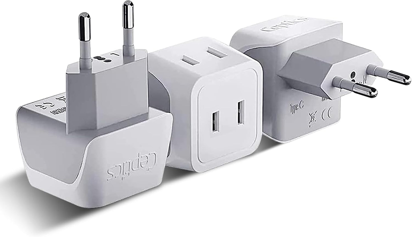 Ceptics Universal Travel Adapter, 45W International Power Adapter with PD & QC 3.0 Dual USB-C, 3 USB Travel Adapter Worldwide, Type I C G A Outlets 110V 220V A/C - EU Euro US UK (11-KU)