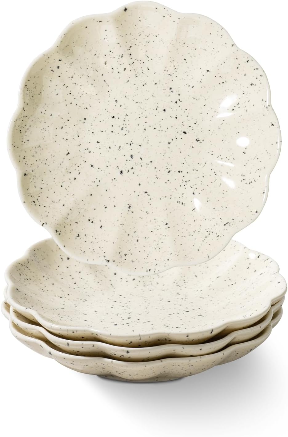 Small Dessert Plates Set of 4,Ceramic Dinner Plates 5.7 Inch for Appetizer, Fruits, Cake, Salad,Microwave Safe,Christmas Gift,Flambe Blue