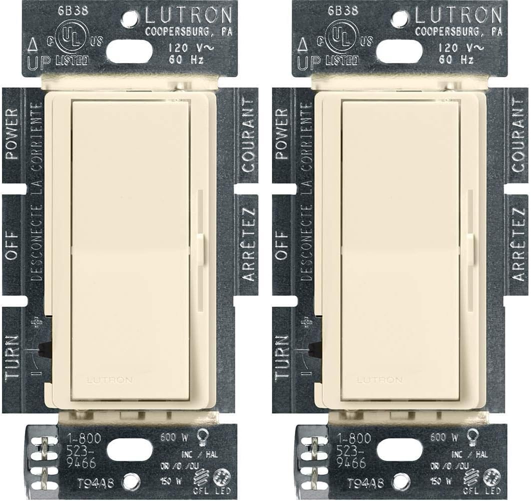 Lutron Diva LED+ Dimmer Light Switch for Dimmable LED, Halogen, and Incandescent Bulbs, 150 Watt, Single-Pole or 3-Way, DVCL-153P-WH, White