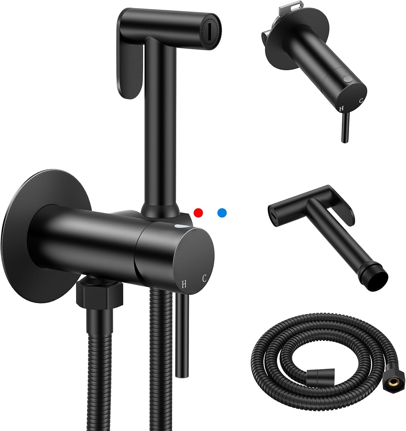 Arofa Handheld Toilet Bidet Sprayer for Toilet-Adjustable Water Pressure Control with Bidet Hose for Feminine Wash, Stainless Steel Brushed Nickel Bidet Faucet Cloth Diaper for Baby Wash