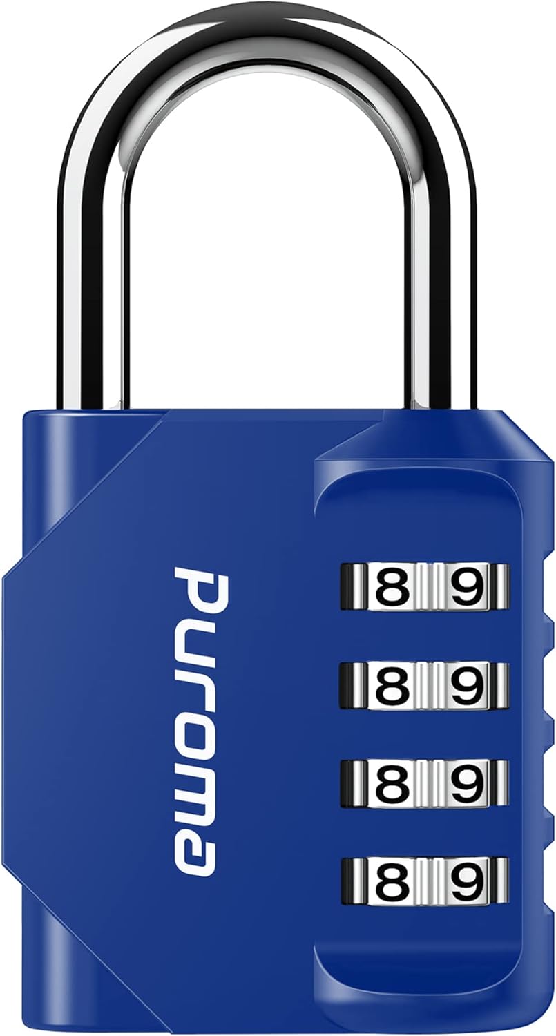 Puroma 2 Pack Combination Lock for Locker 4 Digit Outdoor Waterproof Padlock for School, Gym, Sports, Fence, Toolbox, Gate, Case, Outdoor, Hasp Storage (Black)