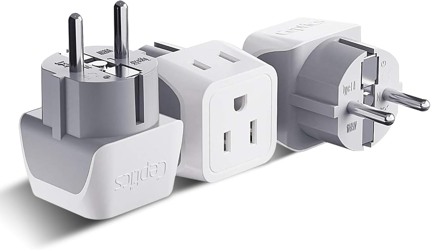 Ceptics Universal Travel Adapter, 45W International Power Adapter with PD & QC 3.0 Dual USB-C, 3 USB Travel Adapter Worldwide, Type I C G A Outlets 110V 220V A/C - EU Euro US UK (11-KU)