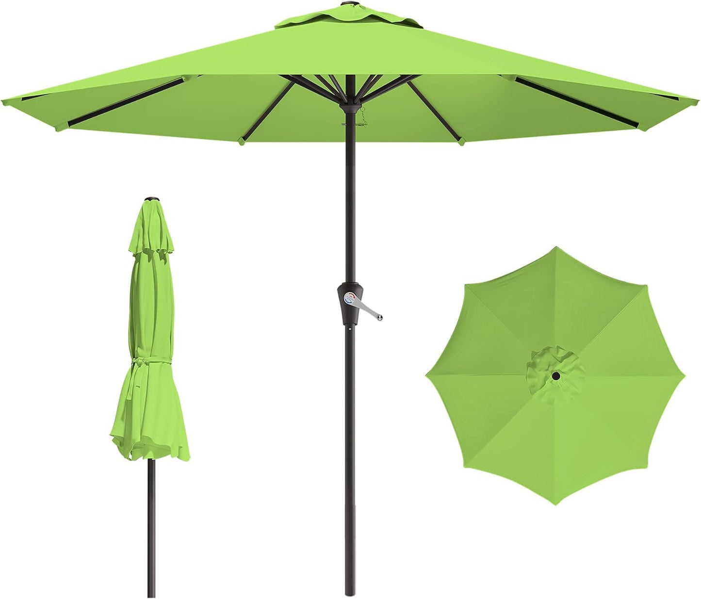 AreShark 9 FT Patio Umbrella for Outdoor, Outdoor Umbrella with Push Button Tilt and Crank, Outdoor Patio Umbrellas with 8 Sturdy Ribs for Market, Garden, Deck, Backyard, Pool (Navy)