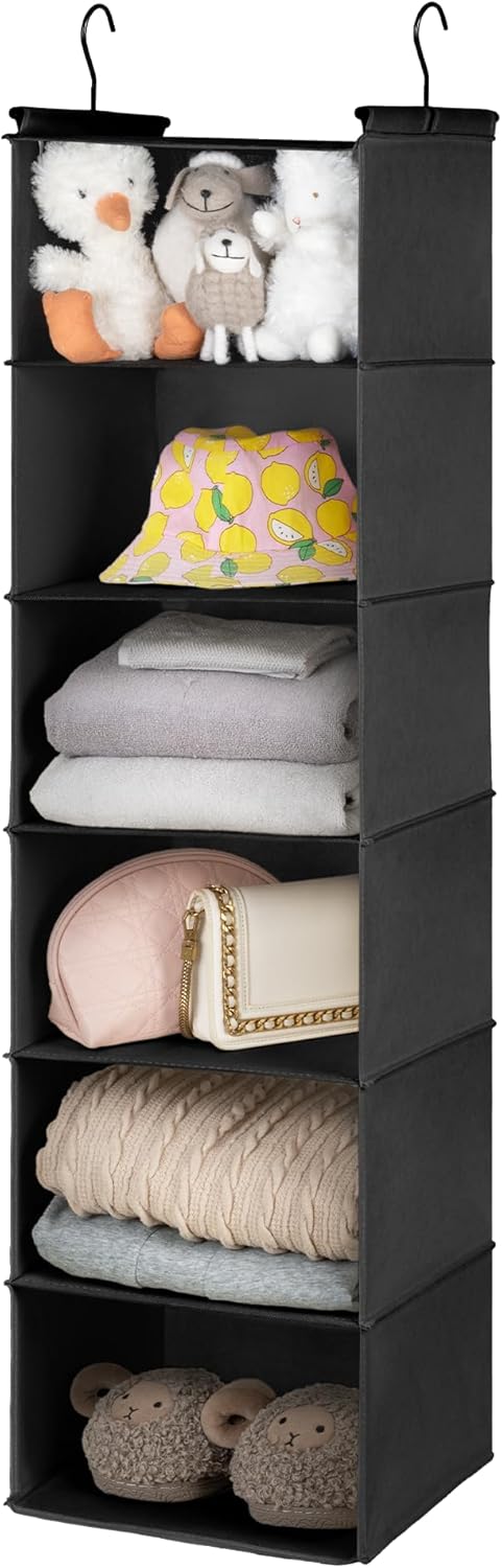GRANNY SAYS 3-Shelf Hanging Closet Organizer and Storage, Collapsible Hanging Closet Shelves, Hanging Organizer for Closet & RV, Gray, 29 ½" H X 12" W X 12" D, 1-Pack