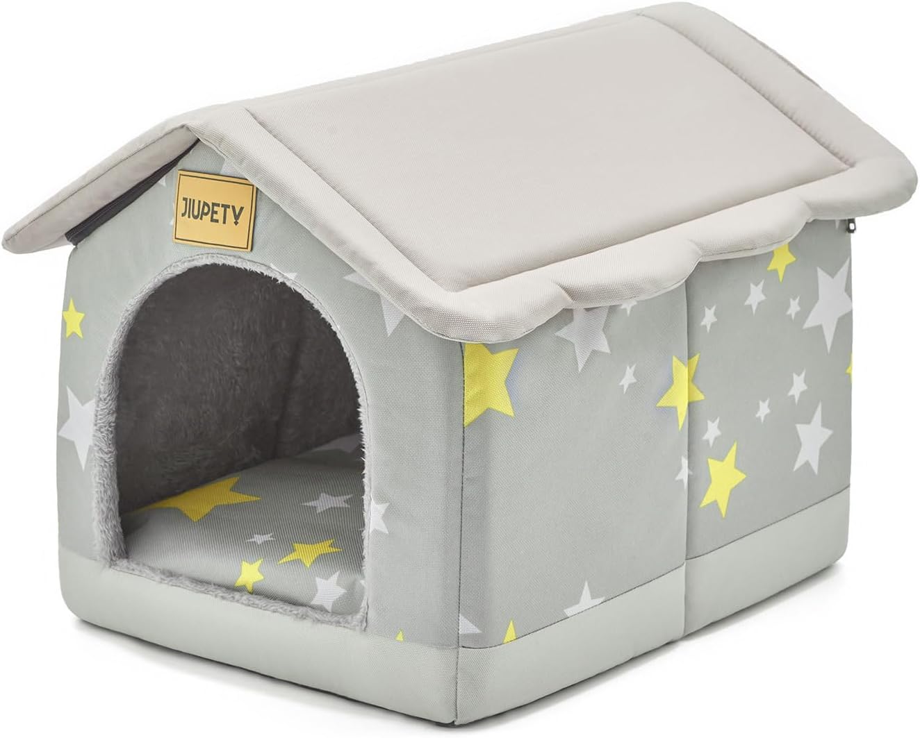Jiupety Dog House Indoor, L Size Indoor Dog House for Medium Dog, Warm Cave Sleeping Nest Bed for Cats and Dogs, Brown
