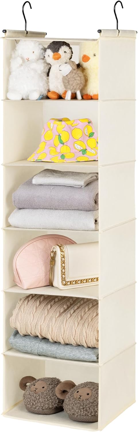 GRANNY SAYS 3-Shelf Hanging Closet Organizer and Storage, Collapsible Hanging Closet Shelves, Hanging Organizer for Closet & RV, Gray, 29 ½" H X 12" W X 12" D, 1-Pack