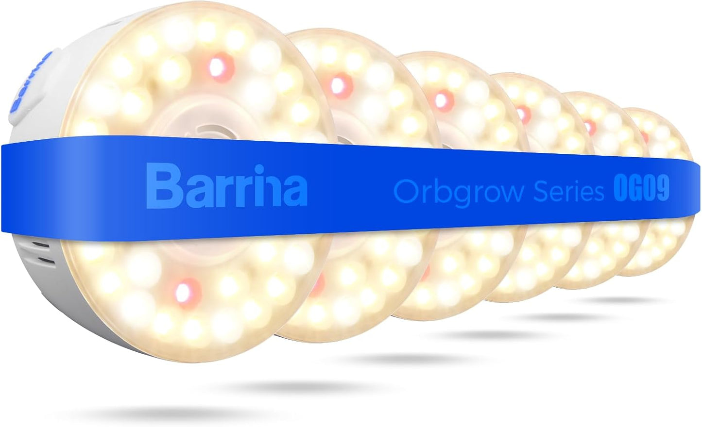 Barrina Orbgrow OG09 Puck Grow Light, 5000K 18W(2 x 9W, 270 Watt Equiv), Full Spectrum Plant Light for Indoor Plants, Magnetic & Linkable with Timer, 5 Levels Dimmable for Plant Shelf, 2 Packs