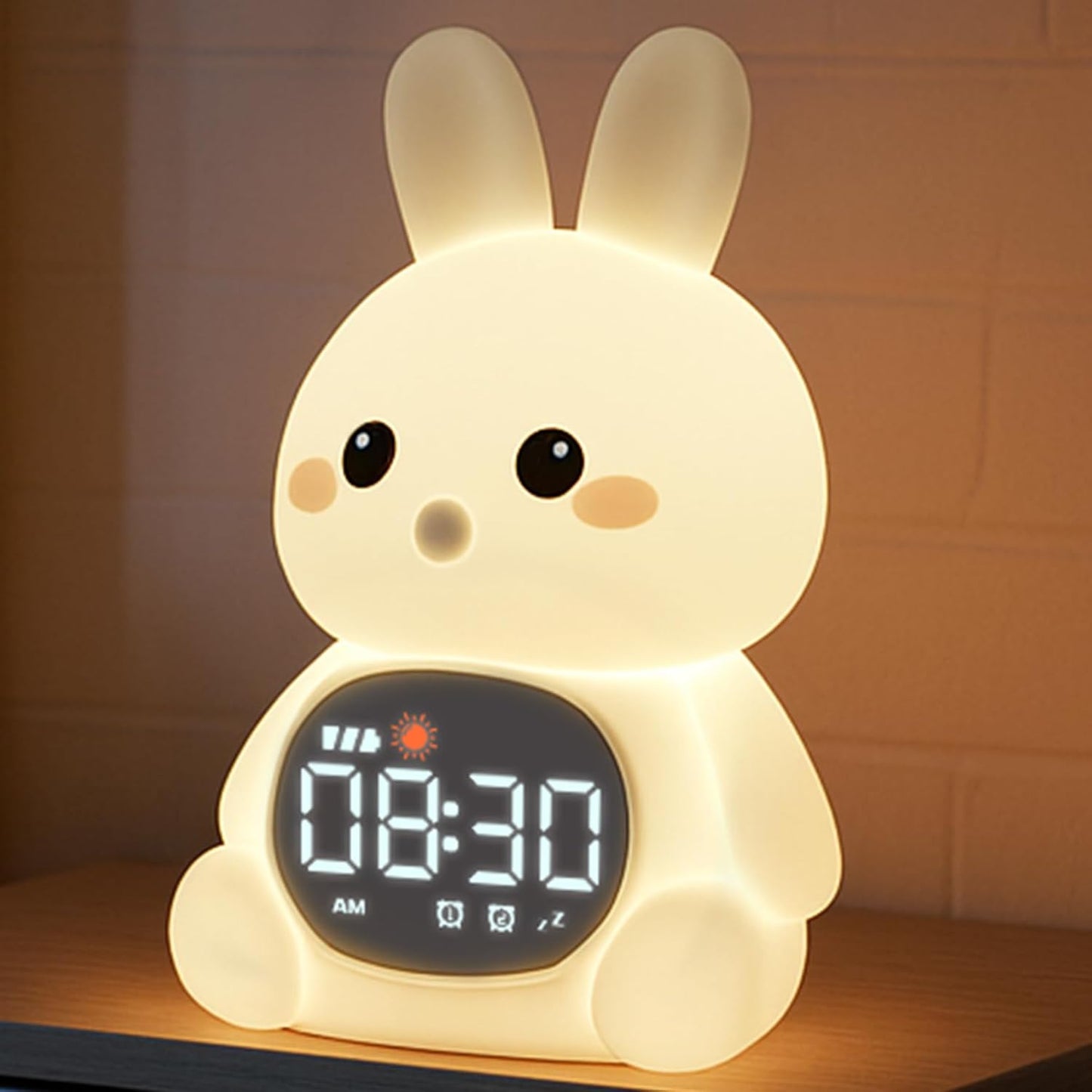 MASHI Dinosaur Alarm Clock with Night Light, Toddler Sleep Training Clock with Sun & Moon, Sleep Sound Machine, ok to Wake Clock for Kids, Digital Alarm Clocks for Bedrooms,Gift Ideas for Kids Child