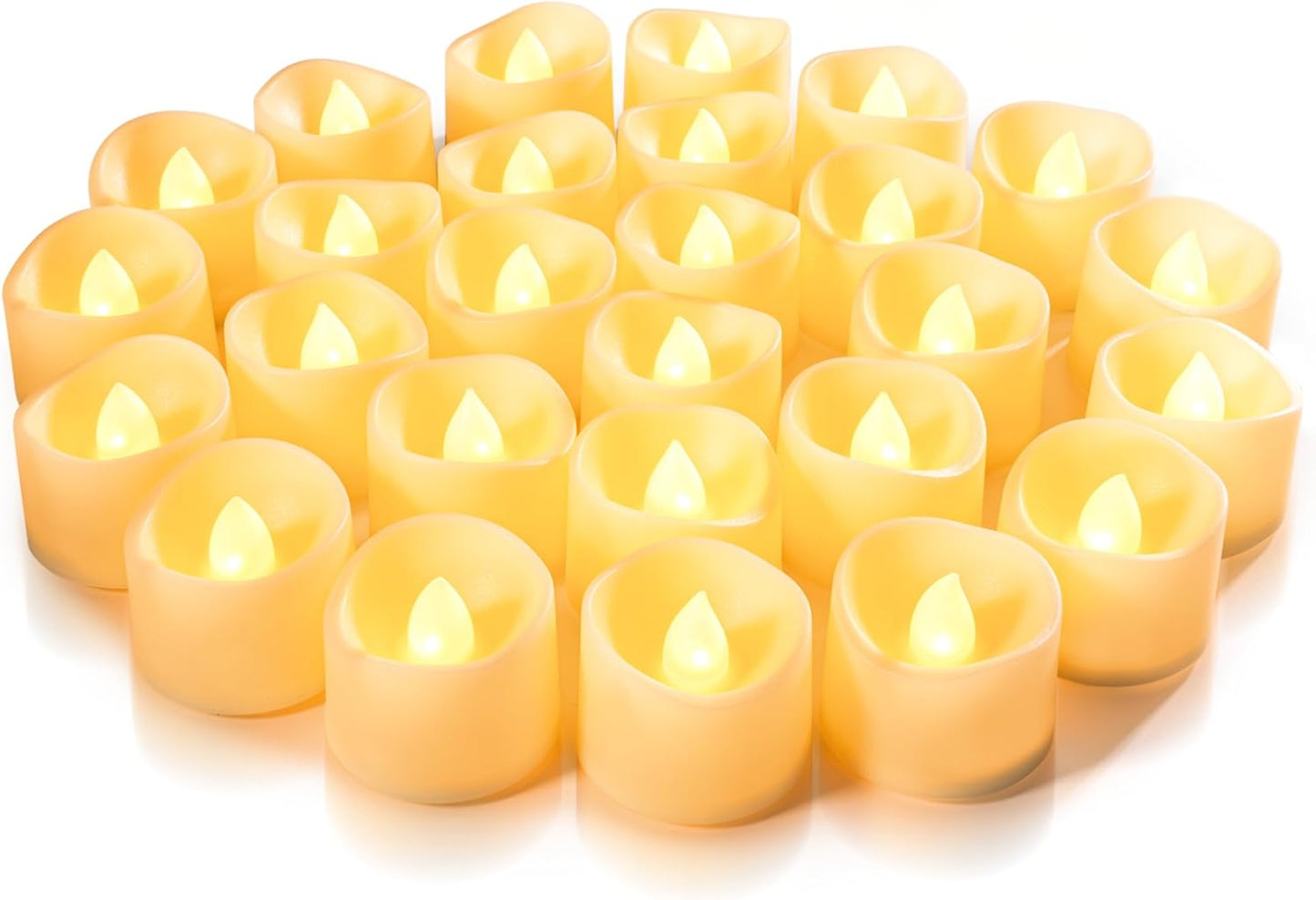 Homemory 24Pcs Flickering Flameless Candle Battery Operated, 200+Hours Fake Electric LED Tea Lights for Votive, Centerpiece Table Decorations, Wedding, Aniversary, Halloween, Christmas