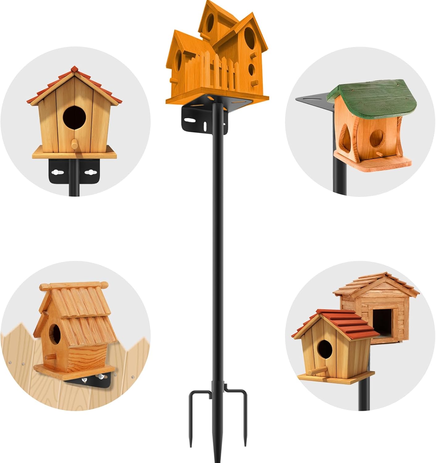 2 Pack 80 Inch Adjustable Bird Feeder Pole,Bird House Pole Suitable for Feeders & Birdhouse,Weather Station,Heavy-Duty Rustproof Design,Enhance Outdoor Decor & Birdwatching Experience