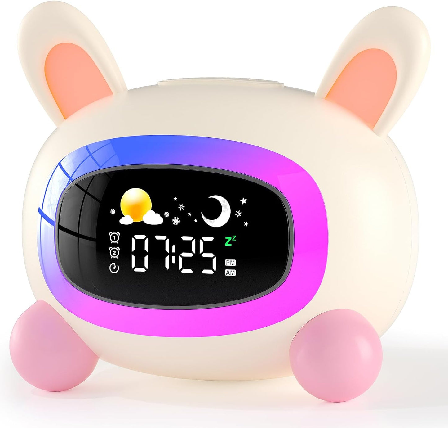 Kids Alarm Clock Ok to Wake Alarm Clock for Kids, Toddlers Night Light Clock for Bedroom, Cat Alarm Clock with Sleep Training and Sound Machine, Birthday Gift for Boy Girls Children