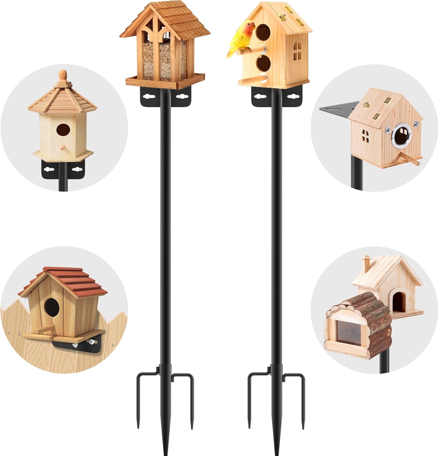 80 Inch Adjustable Bird Feeder Pole,Bird House Pole Suitable for Feeders & Birdhouse,Weather Station,Heavy-Duty Rustproof Design,Enhance Outdoor Decor & Birdwatching Experience