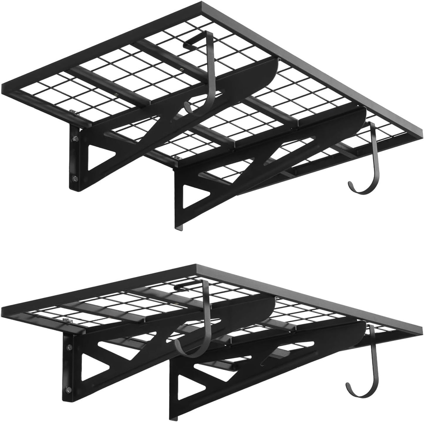 VEVOR 3-Tier Heavy Duty Wall Garage Shelving, 1 x 3 ft Steel Wall Mounted Shelving Unit, 11 x 36 Inch Per Shelf Floating Storage Metal Rack for Garage with 450 lbs Total Weight Capacity, Black