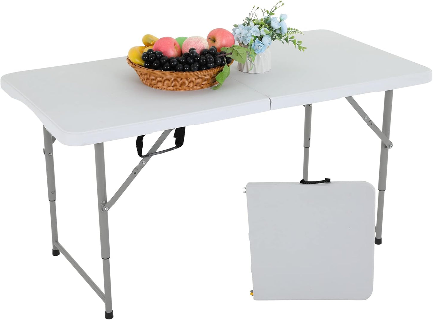 FDW Folding Half Portable Foldable Table for Parties Backyard Events (White, 6 FT 70 * 29) (White, 6 FT)