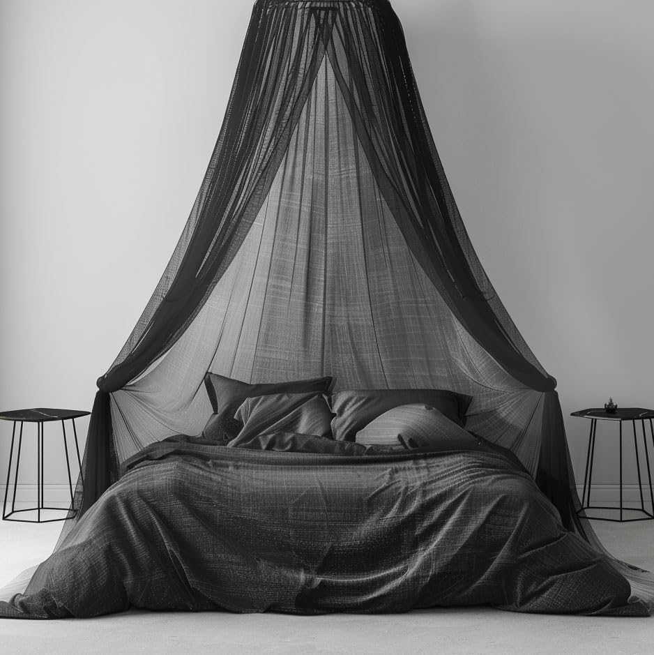 Comtelek Bed Canopy with Lights,Mosquito Net Bed Canopy for Girls Canopy Bed Curtains Full Queen Size from Ceiling,Dome Mosquito Netting Bed Tent Twin Girls Princess Canopy King Bed Decor