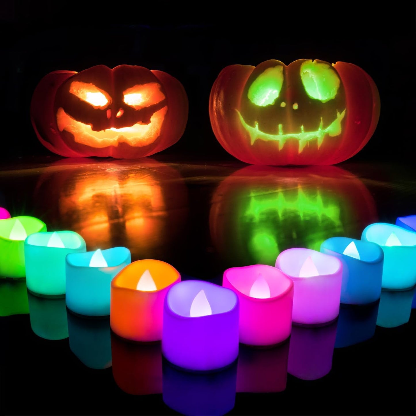 Homemory 24Pcs Flickering Flameless Candle Battery Operated, 200+Hours Fake Electric LED Tea Lights for Votive, Centerpiece Table Decorations, Wedding, Aniversary, Halloween, Christmas
