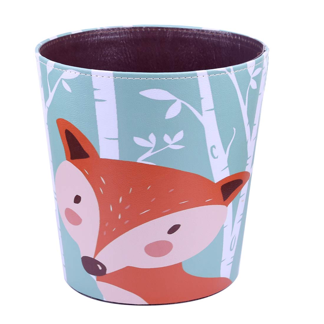 10L/2.64 Gallon Trash Can, Decorative Waste Basket, PU Leather Waste Paper Basket, Waterproof Garbage Can for Bathroom, Bedroom, Office, Kitchen and Living Room - Cat-2