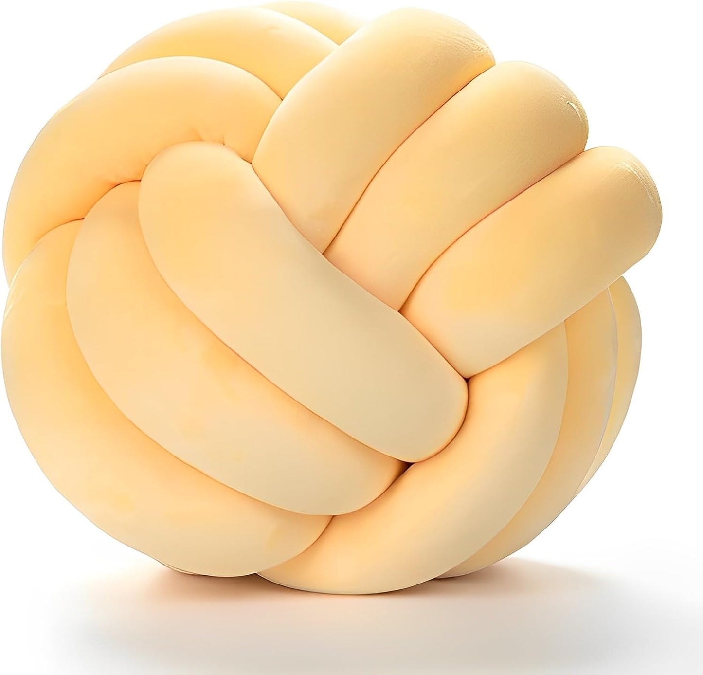 Knot Pillow Ball Round Cushion Pillows, Children Room Decoration Plush Toys Calming Stress Relief Toy (Yellow,8.5in/22cm)