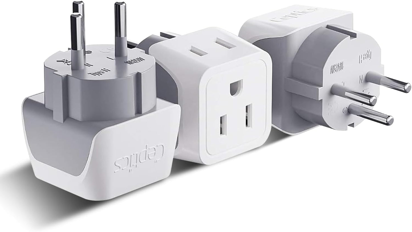 Ceptics Universal Travel Adapter, 45W International Power Adapter with PD & QC 3.0 Dual USB-C, 3 USB Travel Adapter Worldwide, Type I C G A Outlets 110V 220V A/C - EU Euro US UK (11-KU)