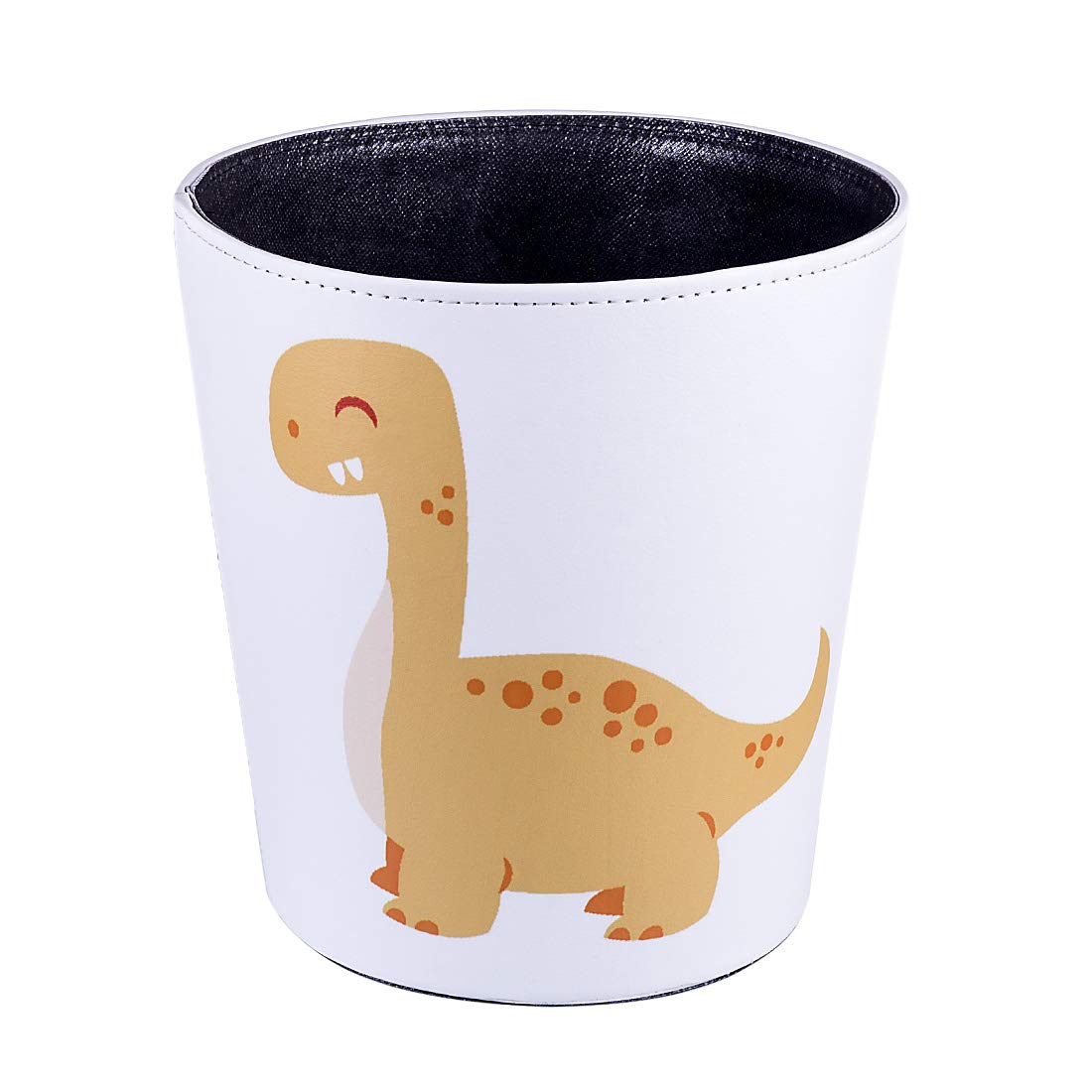 10L/2.64 Gallon Trash Can, Decorative Waste Basket, PU Leather Waste Paper Basket, Waterproof Garbage Can for Bathroom, Bedroom, Office, Kitchen and Living Room - Cat-2