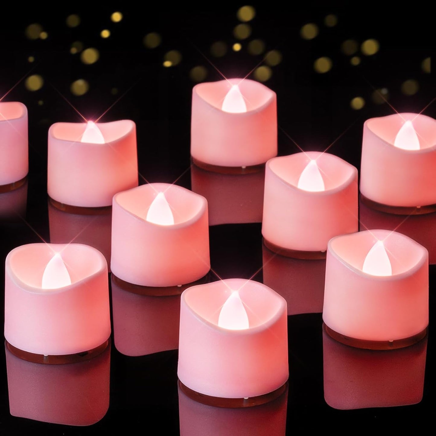 Homemory 24Pcs Flickering Flameless Candle Battery Operated, 200+Hours Fake Electric LED Tea Lights for Votive, Centerpiece Table Decorations, Wedding, Aniversary, Halloween, Christmas