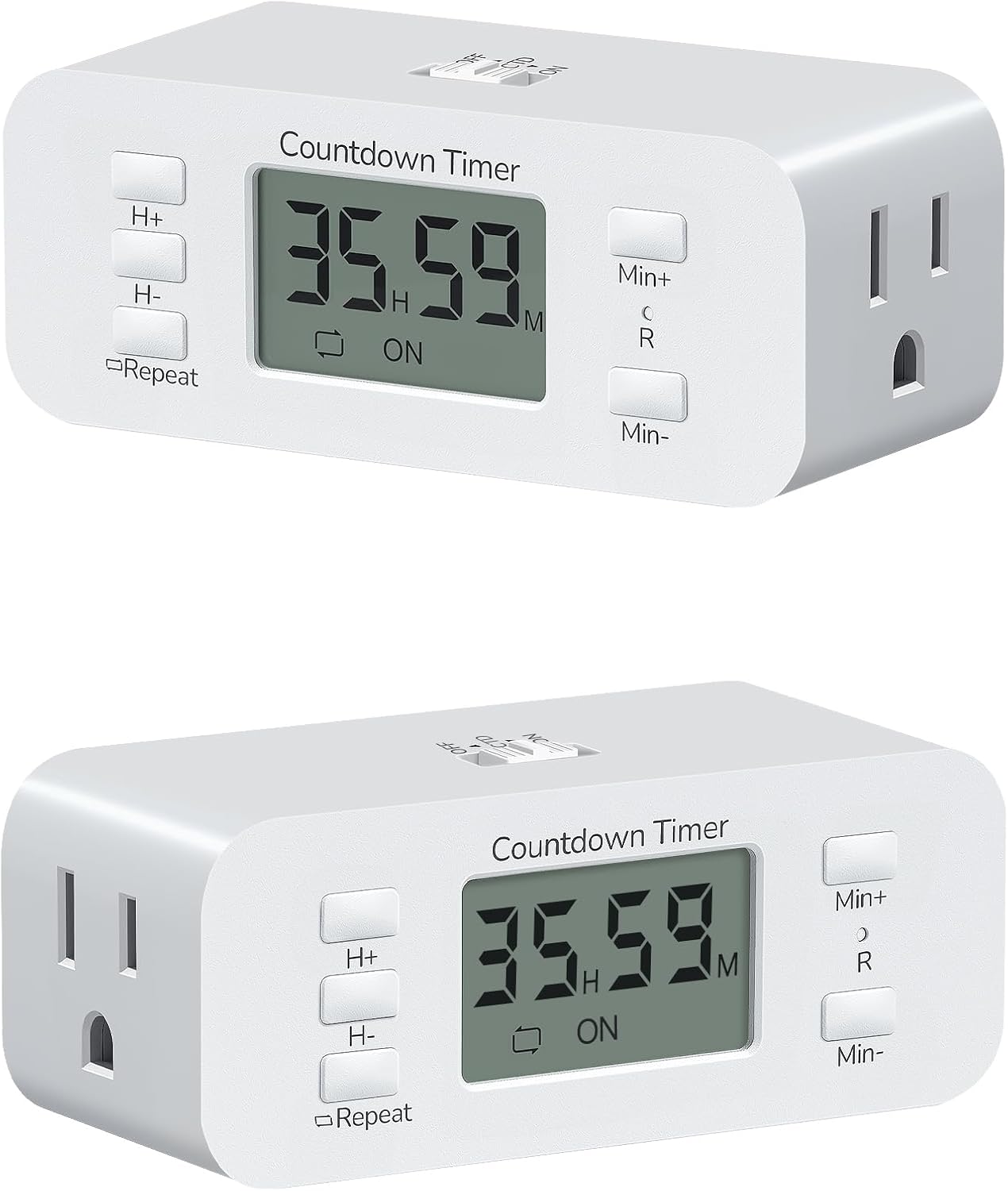 DEWENWILS 24 Hour Programmable Digital Timer Outlet, 2 Pack Timers for Electrical Outlets, Indoor Light Timers for Lamp Fan Aquarium, 2 Grounded Outlet, 125V/15A Resistive/1000W Tungsten, 3 Prong