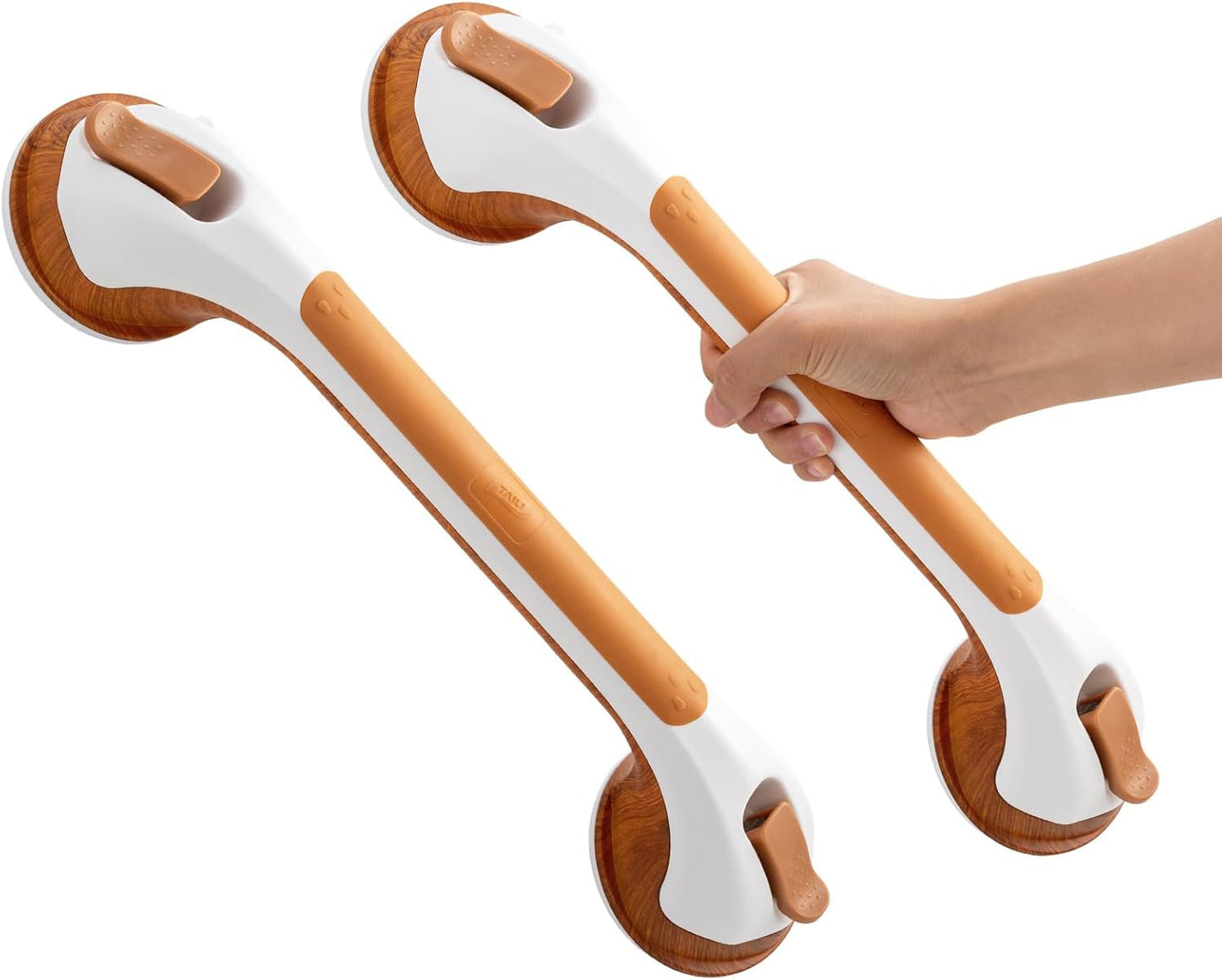 TAILI Grab Bars for Bathtubs and Showers 2 Pack Suction Grab Bar, Heavy Duty Shower Handle Removable Bath Handrails for Seniors and Elderly, Bathroom Safety Grip No Drilling Waterproof,Grey