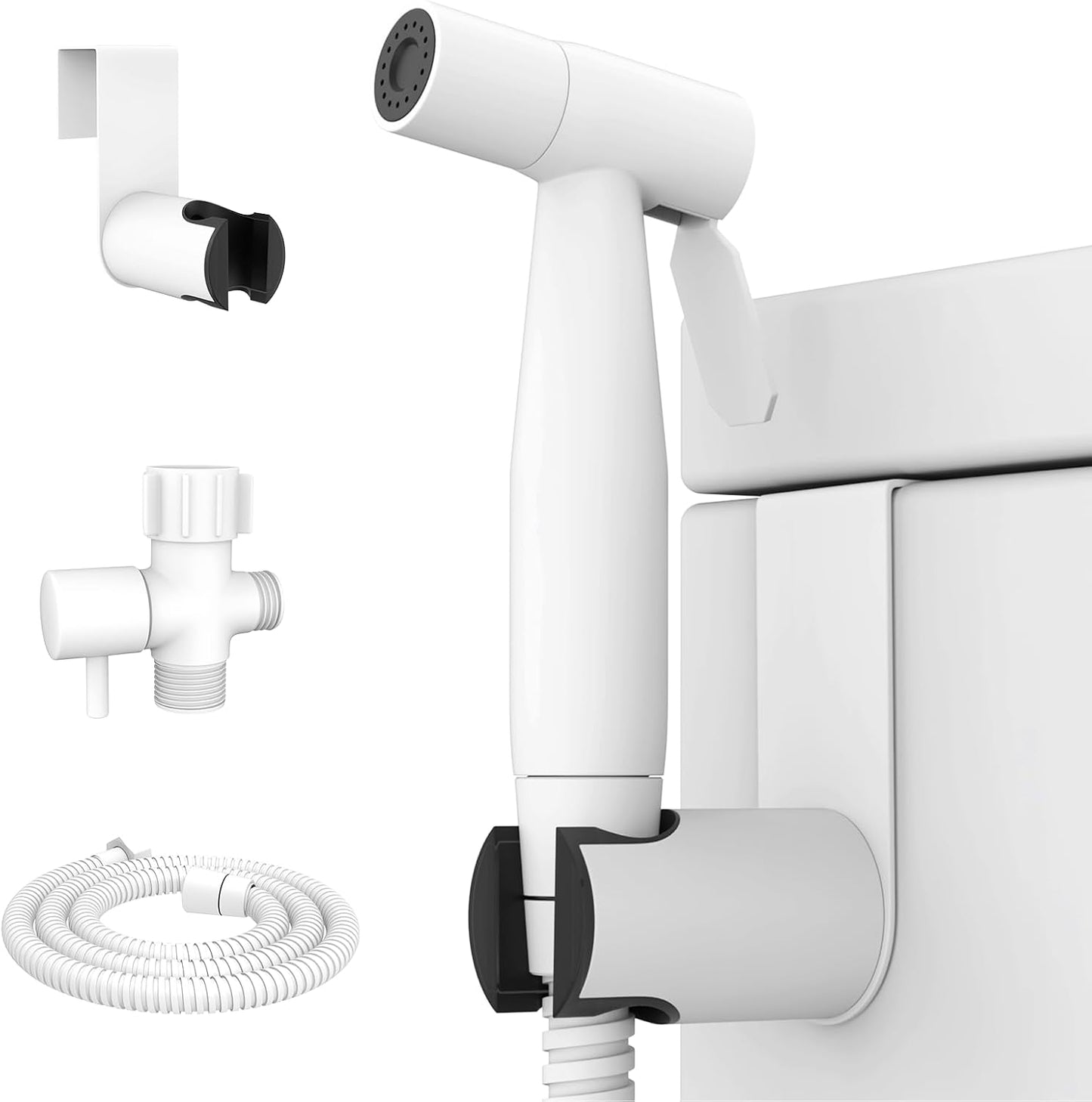 Arofa Handheld Toilet Bidet Sprayer for Toilet-Adjustable Water Pressure Control with Bidet Hose for Feminine Wash, Stainless Steel Brushed Nickel Bidet Faucet Cloth Diaper for Baby Wash